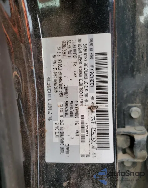 2016 Mazda Cx-3 Touring z USA, uszkodzony, nr VIN JM1DKBC75G0113744